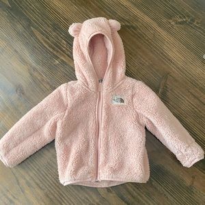 North Face Campshire Bear Pink hoodie zip up 12-18month
